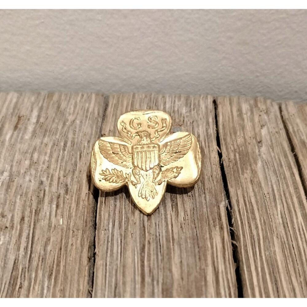 Vintage Girl Scout 1952 Korean War Type 6C Stamped Membership Pin Official Lapel - Picture 9 of 16